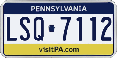 PA license plate LSQ7112