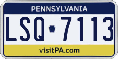 PA license plate LSQ7113