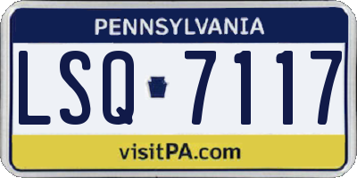 PA license plate LSQ7117