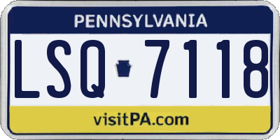 PA license plate LSQ7118