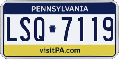 PA license plate LSQ7119
