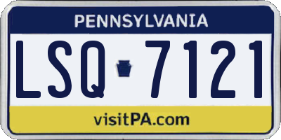 PA license plate LSQ7121