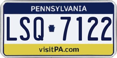 PA license plate LSQ7122
