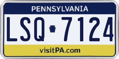 PA license plate LSQ7124