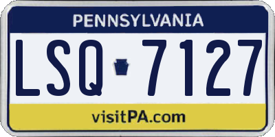 PA license plate LSQ7127