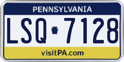 PA license plate LSQ7128