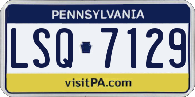 PA license plate LSQ7129