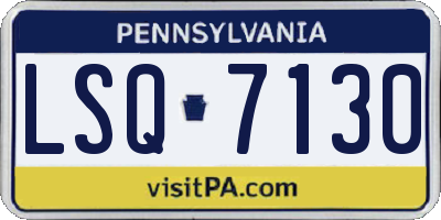 PA license plate LSQ7130