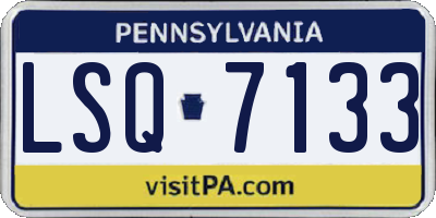 PA license plate LSQ7133