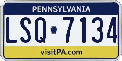 PA license plate LSQ7134