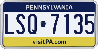 PA license plate LSQ7135