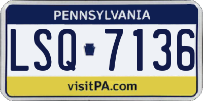 PA license plate LSQ7136