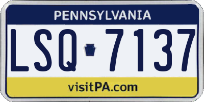 PA license plate LSQ7137