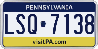 PA license plate LSQ7138