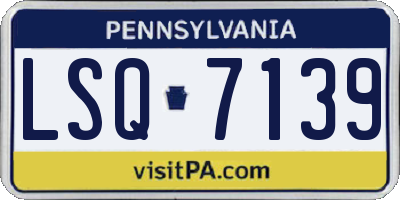 PA license plate LSQ7139