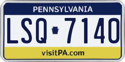 PA license plate LSQ7140