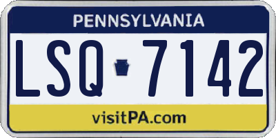 PA license plate LSQ7142
