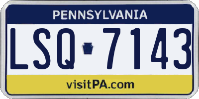 PA license plate LSQ7143