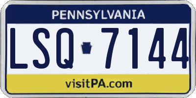 PA license plate LSQ7144