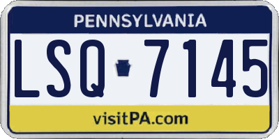 PA license plate LSQ7145