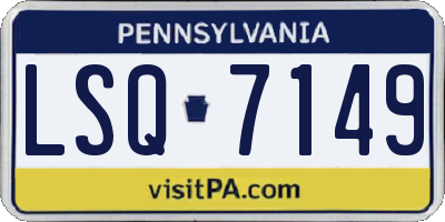 PA license plate LSQ7149