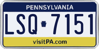 PA license plate LSQ7151