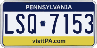 PA license plate LSQ7153