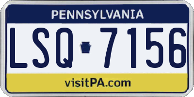 PA license plate LSQ7156
