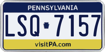 PA license plate LSQ7157