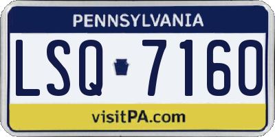 PA license plate LSQ7160