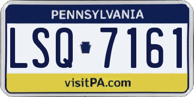 PA license plate LSQ7161
