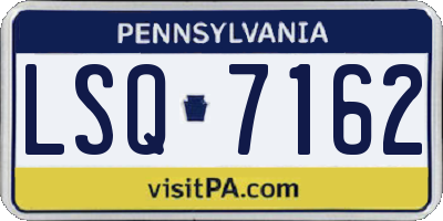 PA license plate LSQ7162