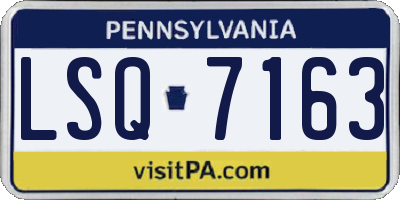 PA license plate LSQ7163