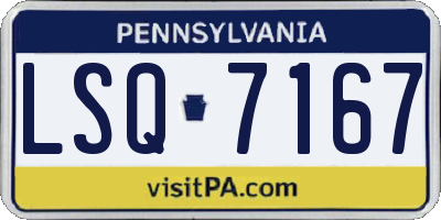 PA license plate LSQ7167