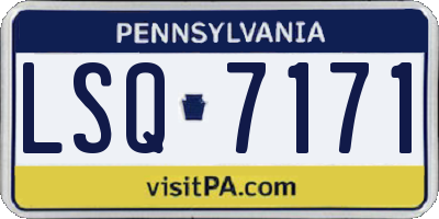 PA license plate LSQ7171