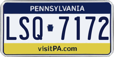 PA license plate LSQ7172