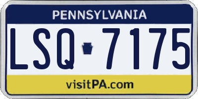 PA license plate LSQ7175