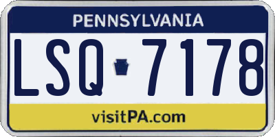 PA license plate LSQ7178