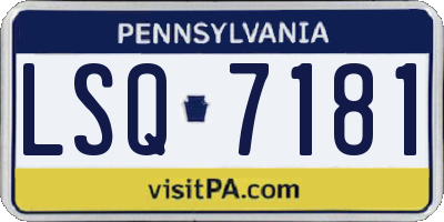 PA license plate LSQ7181