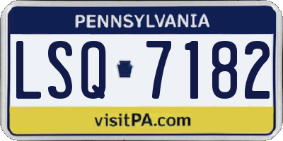 PA license plate LSQ7182