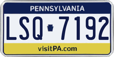 PA license plate LSQ7192