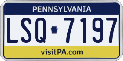 PA license plate LSQ7197
