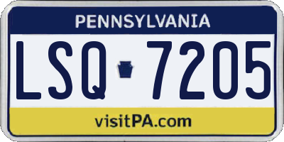 PA license plate LSQ7205
