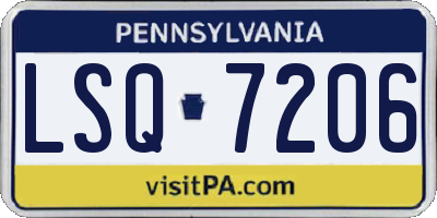 PA license plate LSQ7206