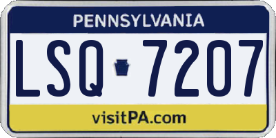 PA license plate LSQ7207