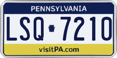 PA license plate LSQ7210