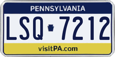 PA license plate LSQ7212