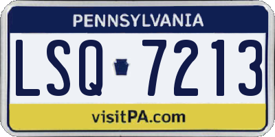 PA license plate LSQ7213