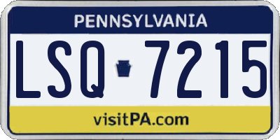 PA license plate LSQ7215