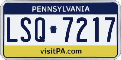 PA license plate LSQ7217